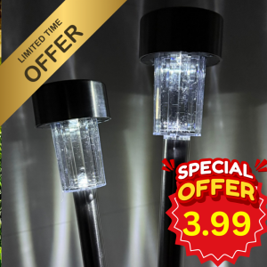 Градинска соларна лампа 36 см с метален корпус и един LED диод за дворове, тераси, пътеки